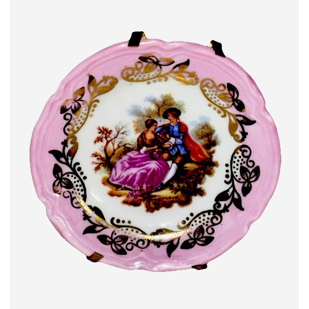 Vintage‎ Limoges France Fragonard Courting Couple Miniature Porcelain Plate